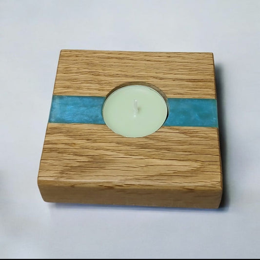 Oak Resin Tea Light Holder