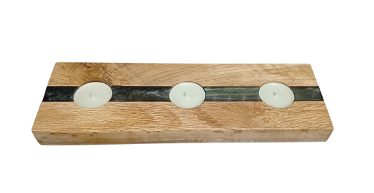 Oak Resin Tea Light Holder
