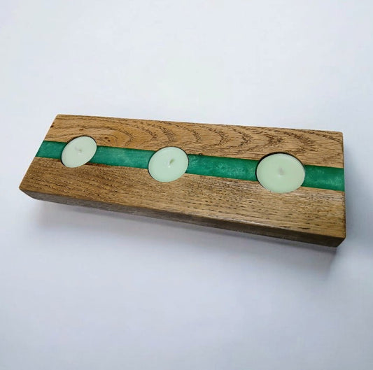 Oak Resin tea light holder