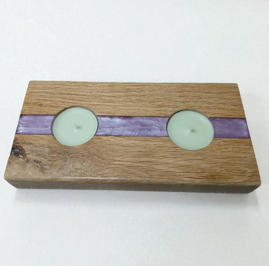 Oak Resin tea light holder