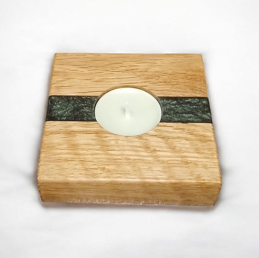 Oak Resin Tea Light Holder