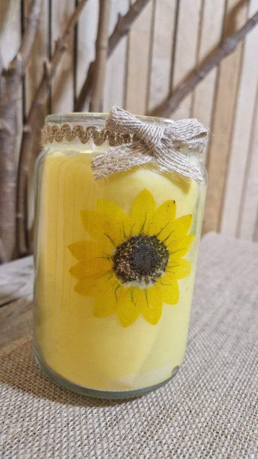 Handmade Lemon Blossom Soy Wax Candle Jar