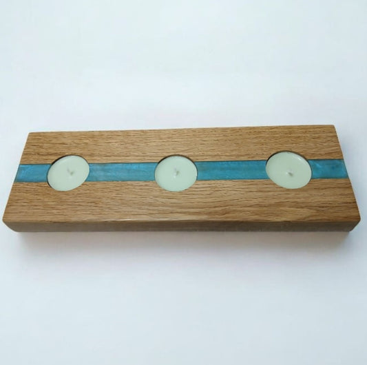 Oak Resin Tea Light Holder