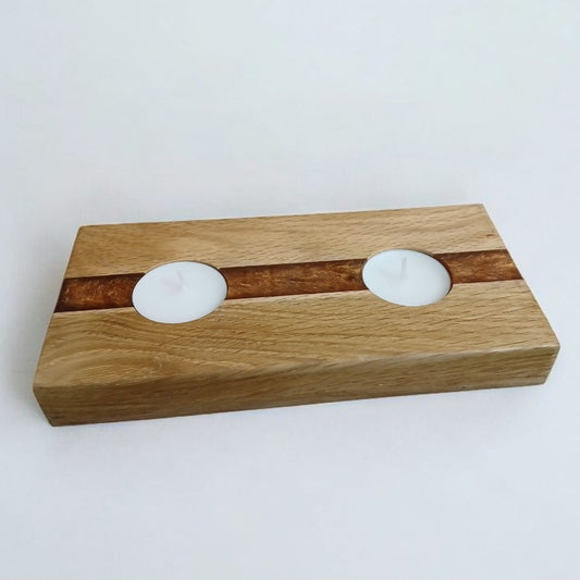 Oak Resin tea light holder