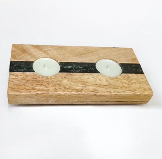 Oak Resin Tea Light Holder