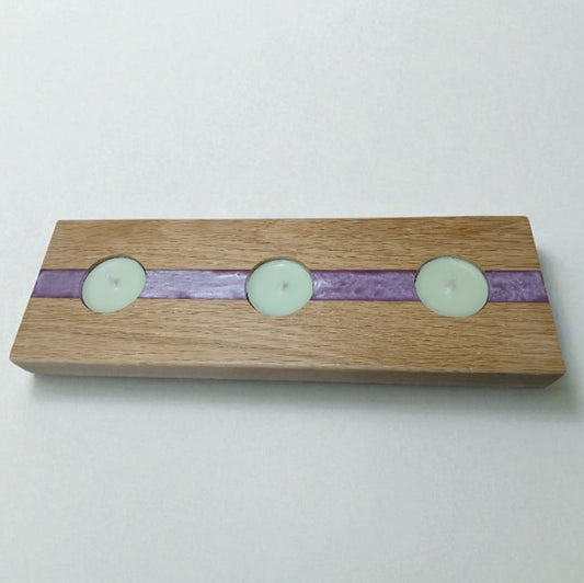 Oak Resin tea light holder